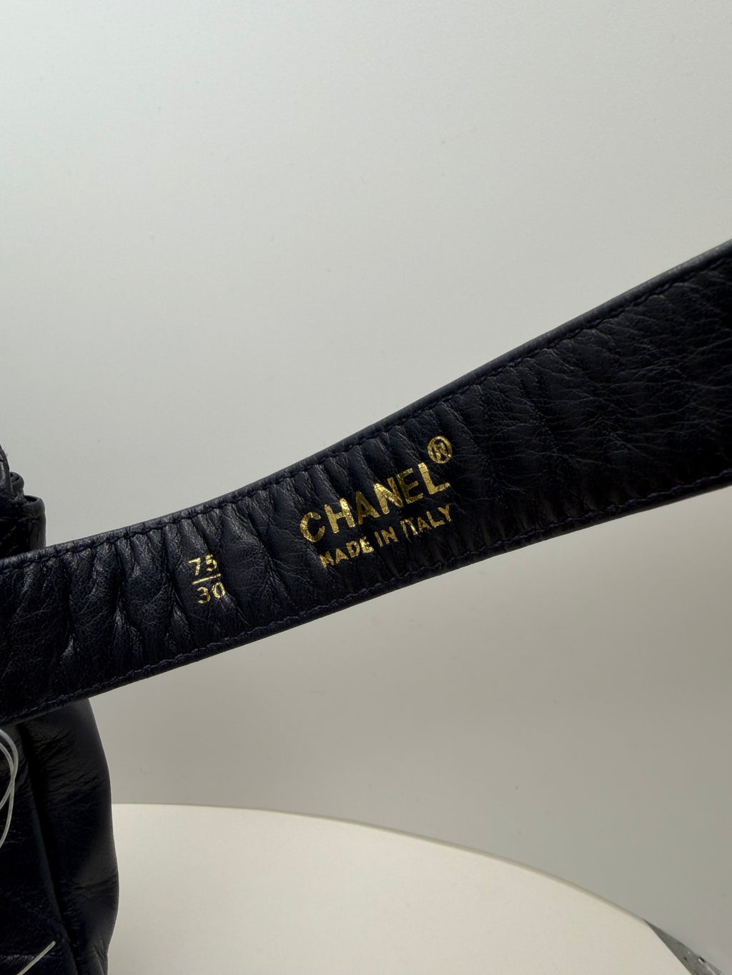 Chanel Navy Blue Lamb skin belt bag w/ 75 cm belt
