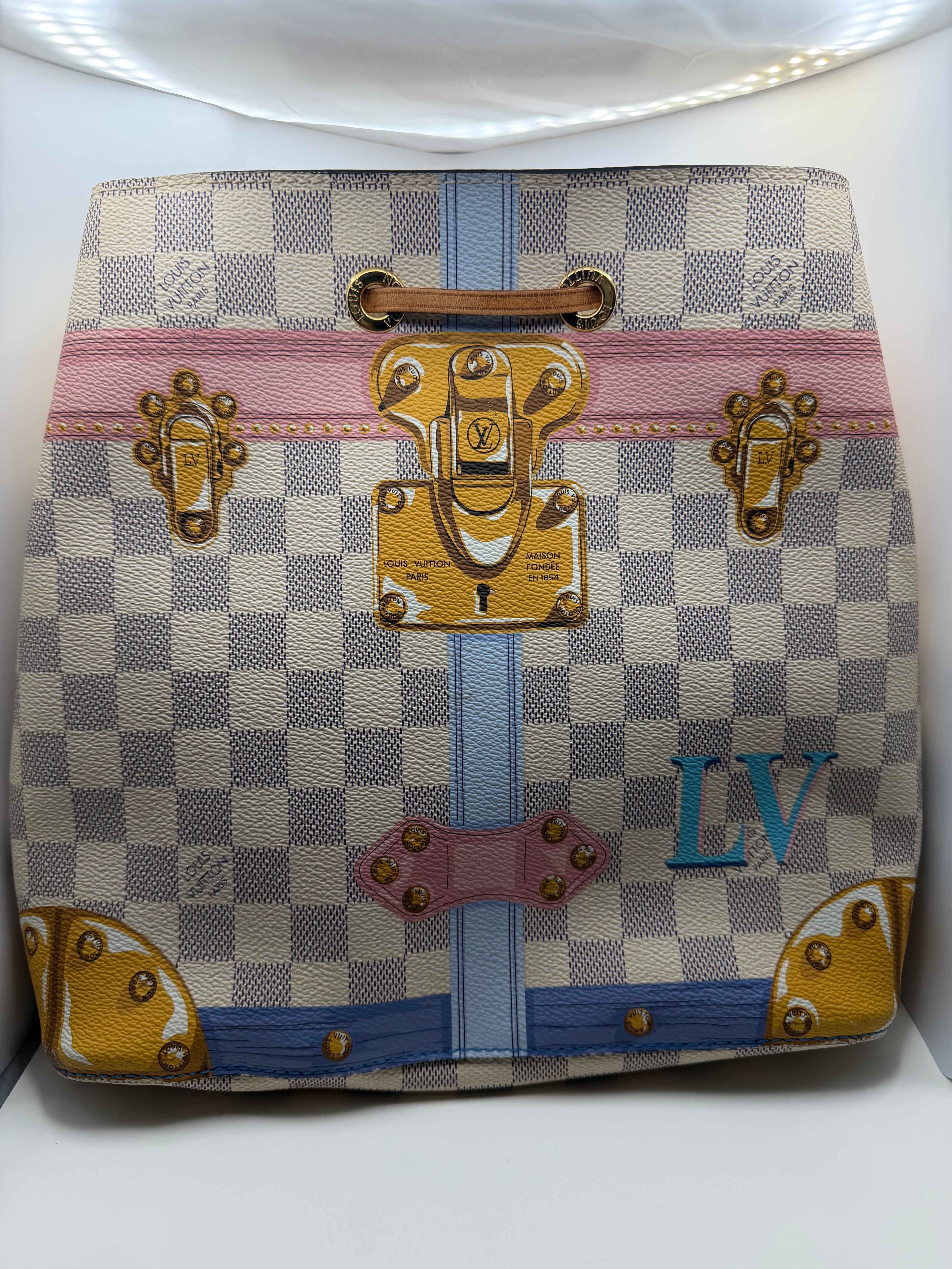 Louis Vuitton Azure NeoNoe Handbag Limited Edition Damier Summer Trunk  w/dustbag