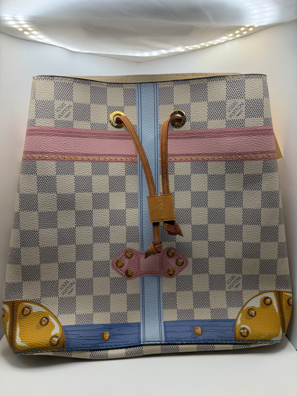 Louis Vuitton Azure NeoNoe Handbag Limited Edition Damier Summer Trunk  w/dustbag
