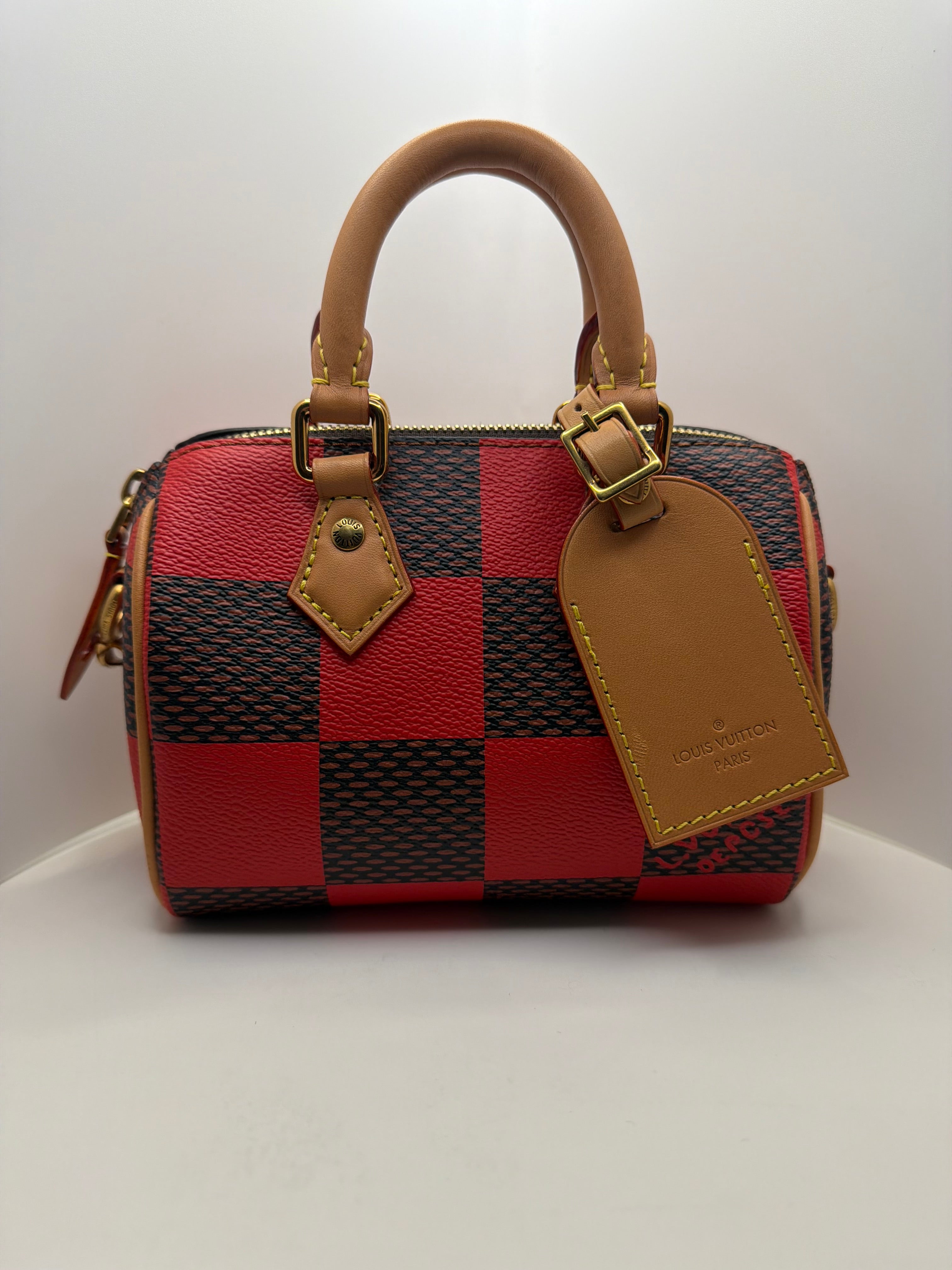 Damier Pop Speedy Bandouliere 18 - Red