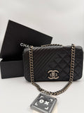 Chanel Quilted Aged Calfskin Coco Boy Flap Bag