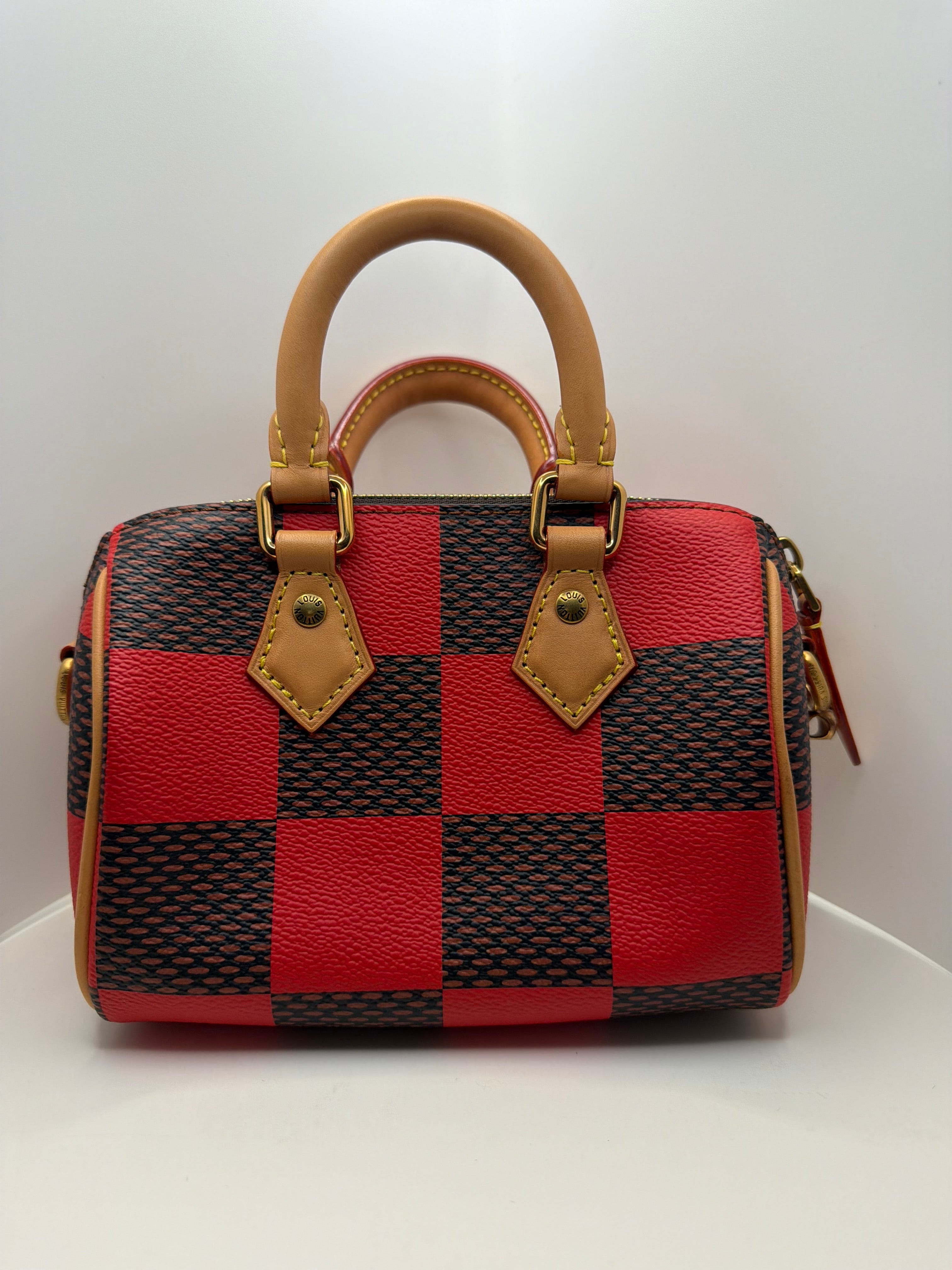 Damier Pop Speedy Bandouliere 18 - Red
