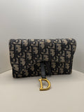 Christian Dior Blue Oblique Saddle Belt Pouch Bag