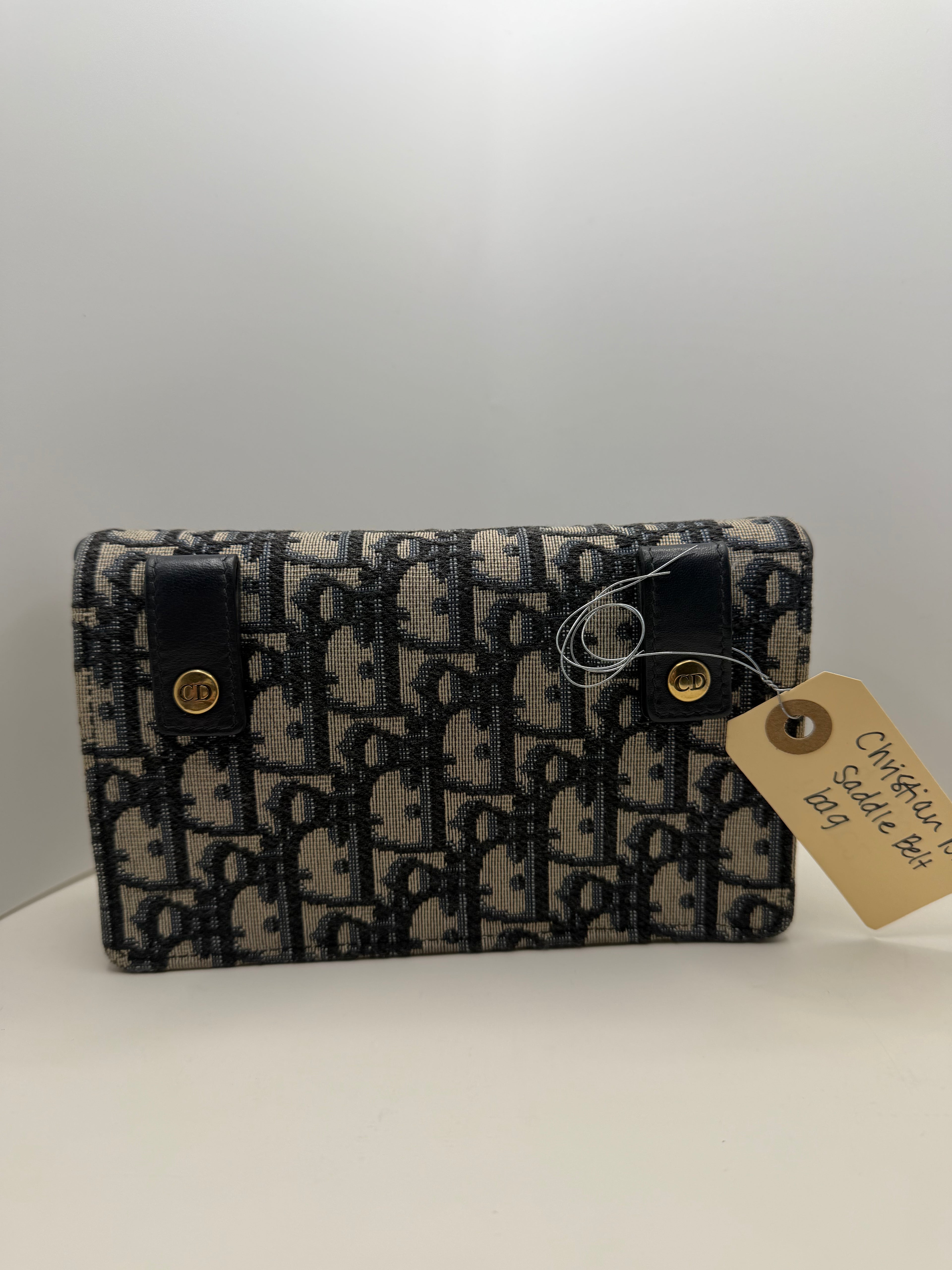 Christian Dior Blue Oblique Saddle Belt Pouch Bag